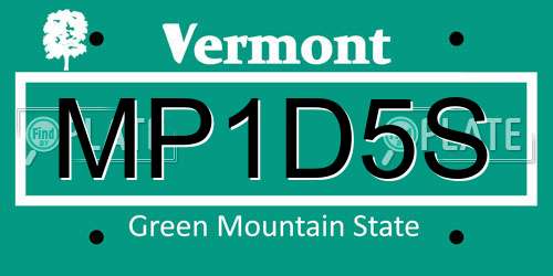 MP1D5S Vermont License Plate