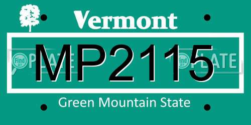 MP2115 Vermont License Plate