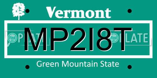 MP2I8T Vermont License Plate