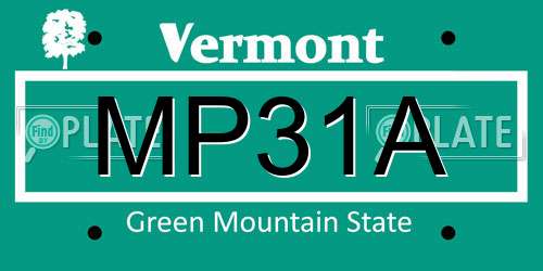 MP31A Vermont License Plate