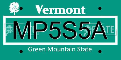 MP5S5A Vermont License Plate