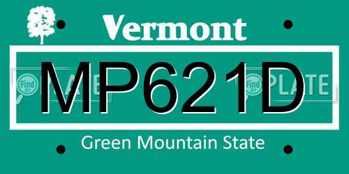 MP621D Vermont License Plate