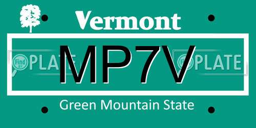 MP7V Vermont License Plate