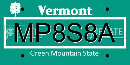 MP8S8A Vermont License Plate