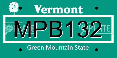 MPB132 Vermont License Plate