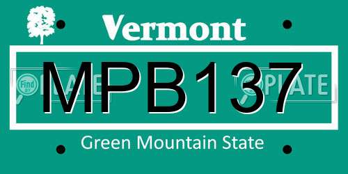MPB137 Vermont License Plate