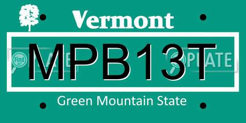 MPB13T Vermont License Plate