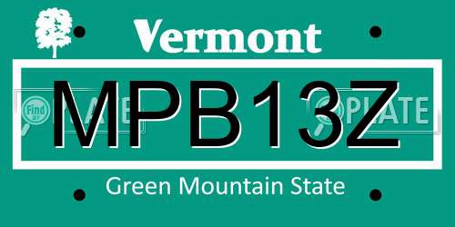 MPB13Z Vermont License Plate