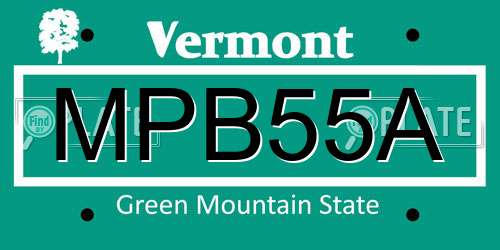 MPB55A Vermont License Plate