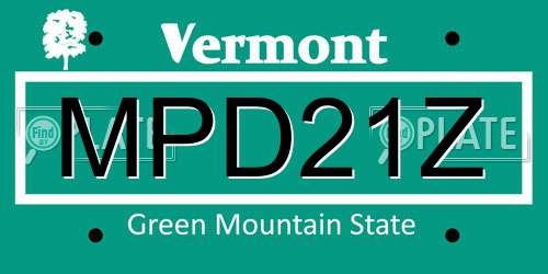 MPD21Z Vermont License Plate
