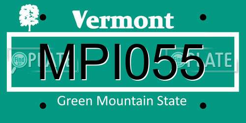 MPI055 Vermont License Plate