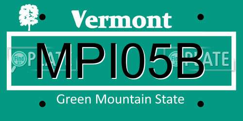 MPI05B Vermont License Plate