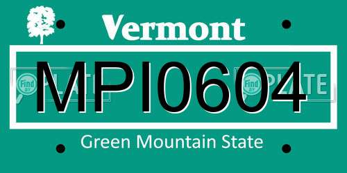 MPI0604 Vermont License Plate