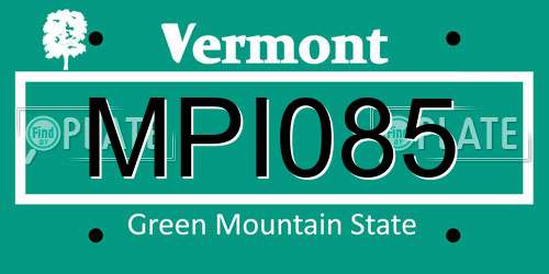 MPI085 Vermont License Plate
