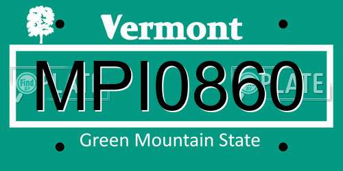 MPI0860 Vermont License Plate