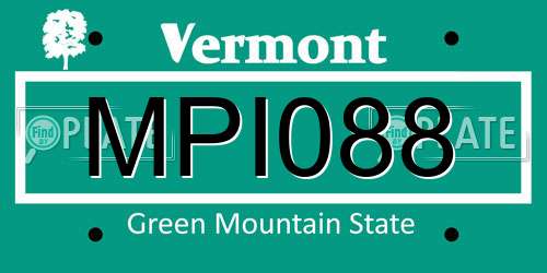 MPI088 Vermont License Plate