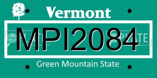 MPI2084 Vermont License Plate