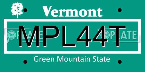 MPL44T Vermont License Plate