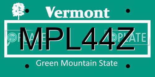 MPL44Z Vermont License Plate
