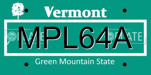 MPL64A Vermont License Plate