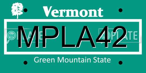 MPLA42 Vermont License Plate