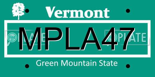 MPLA47 Vermont License Plate