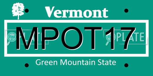 MPOT17 Vermont License Plate