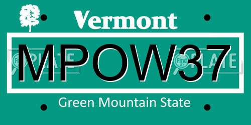 MPOW37 Vermont License Plate