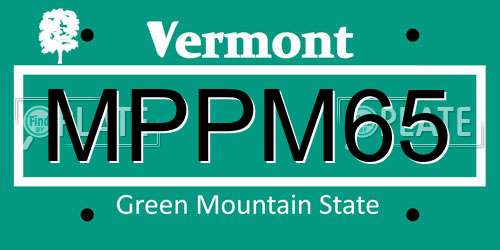 MPPM65 Vermont License Plate