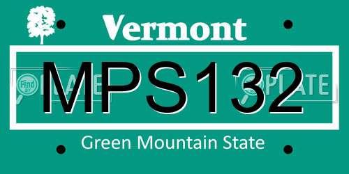 MPS132 Vermont License Plate