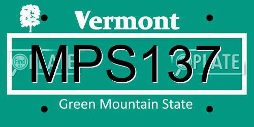 MPS137 Vermont License Plate