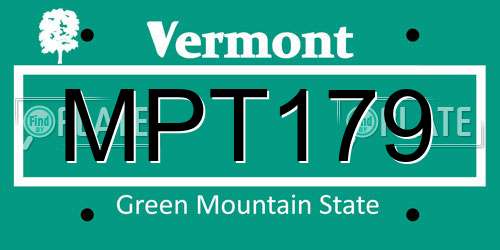 MPT179 Vermont License Plate