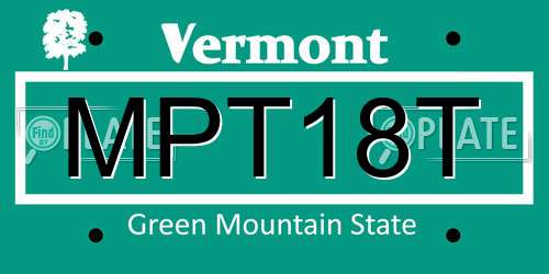 MPT18T Vermont License Plate