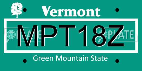 MPT18Z Vermont License Plate