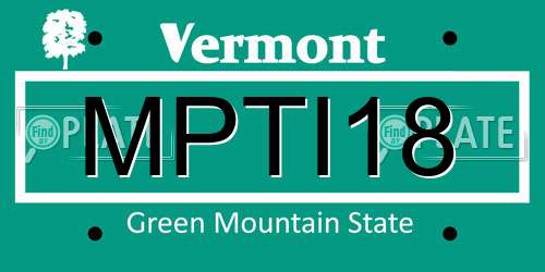 MPTI18 Vermont License Plate