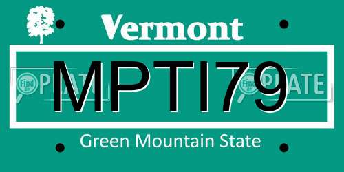 MPTI79 Vermont License Plate