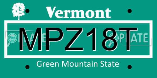 MPZ18T Vermont License Plate