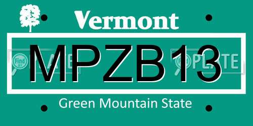 MPZB13 Vermont License Plate