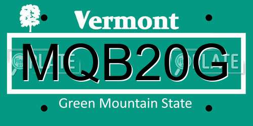 MQB20G Vermont License Plate