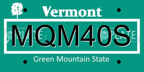 MQM40S Vermont License Plate