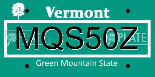 MQS50Z Vermont License Plate