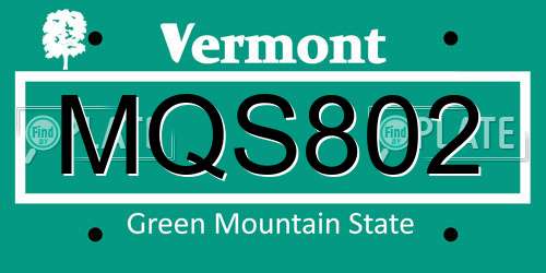 MQS802 Vermont License Plate