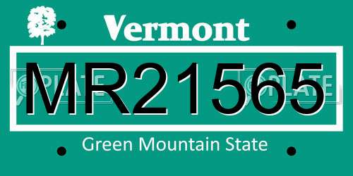 MR21565 Vermont License Plate