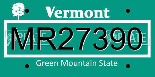 MR27390 Vermont License Plate