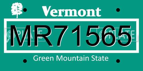MR71565 Vermont License Plate
