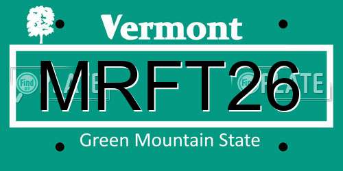 MRFT26 Vermont License Plate