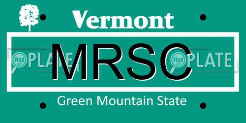 MRSC Vermont License Plate
