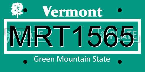 MRT1565 Vermont License Plate