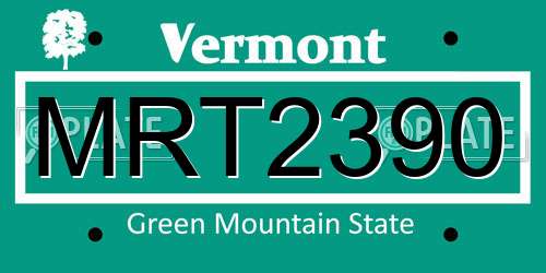 MRT2390 Vermont License Plate