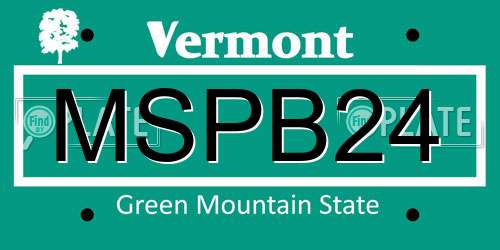 MSPB24 Vermont License Plate